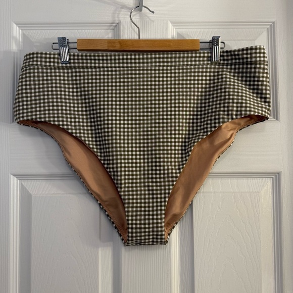 NWT Madewell High-Rise Bikini Bottom in Seersucker - Picture 1 of 5